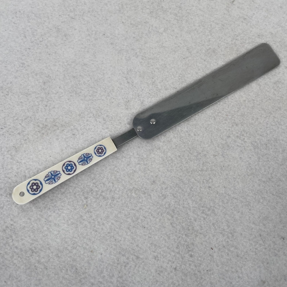 Vintage Ace Stainless Steel Icing‎ Spatula Floral Handle Made in USA Cake Tool